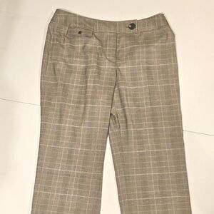 Style & Co Womens Tan Brown Plaid Ankle Cropped Pants Sz 18 Casual Stretch